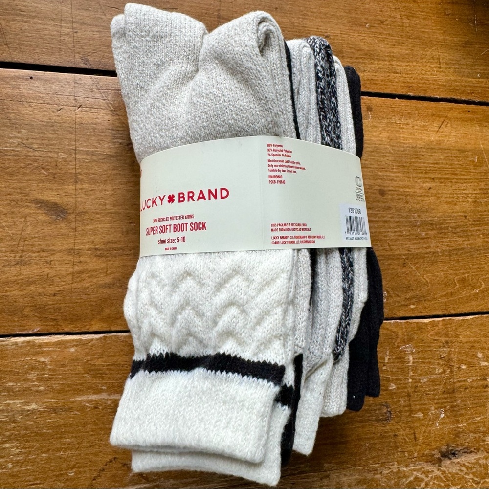 Lucky Brand Super Soft Boot Socks - 6 pair, Size 5-10